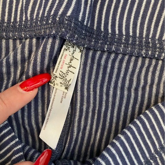 Free People Blue/White Striped Extra Long Leggings - Picture 5 of 5